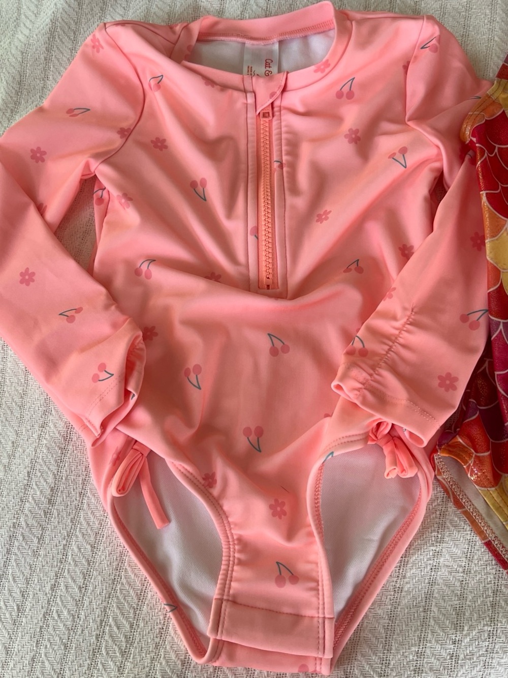 Lot of 4 one pieces girls swimsuits mermaids and cherries aloha sizes 4-6